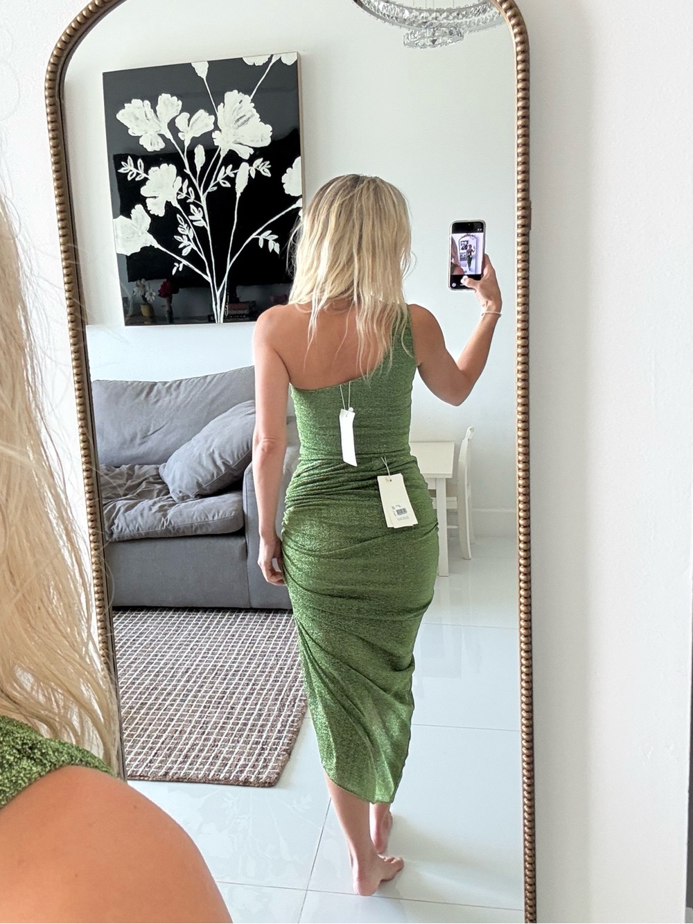 Baobab Collection Metallic Green Shimmer Pareo and One Piece Nikka Set Size S - Picture 2 of 10